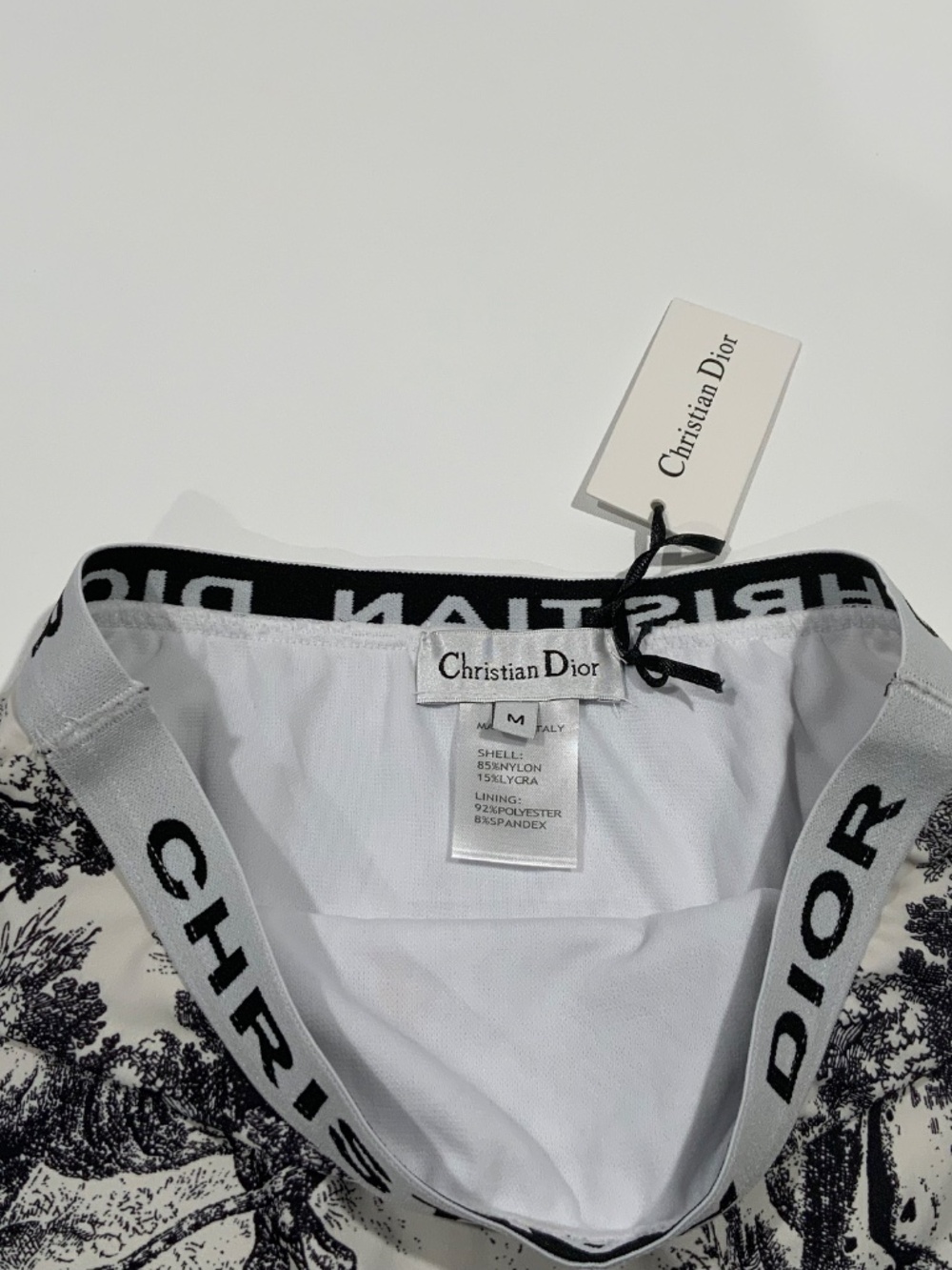 NWT Christian Dior Sz M Black & White Swimsuit Bikini Bottom Briefs - Picture 2 of 6